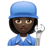 Woman Mechanic: Dark Skin Tone on WhatsApp