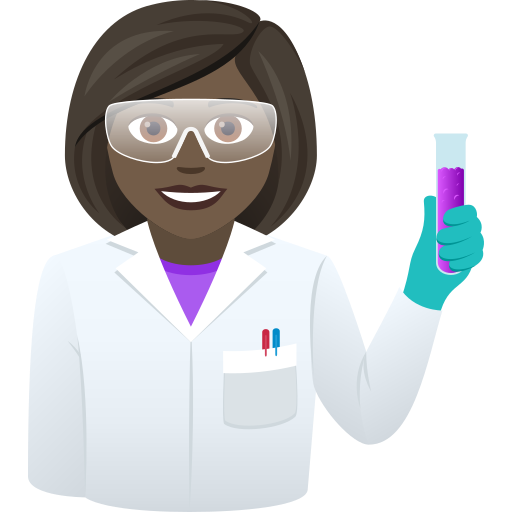 Woman Scientist: Dark Skin Tone on JoyPixels