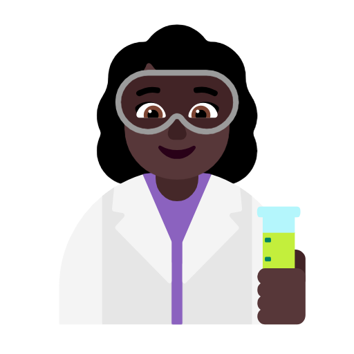 Woman Scientist: Dark Skin Tone on Microsoft Fluent