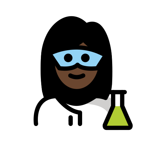 Woman Scientist: Dark Skin Tone on OpenMoji