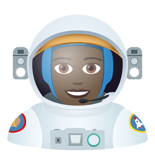 Woman Astronaut: Dark Skin Tone on JoyPixels