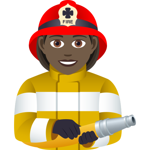 Woman Firefighter: Dark Skin Tone on JoyPixels