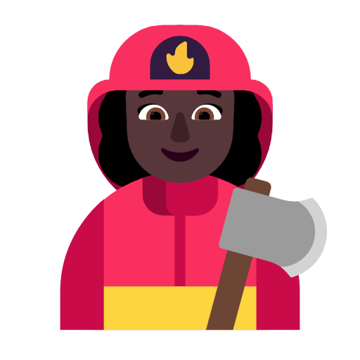 Woman Firefighter: Dark Skin Tone on Microsoft Fluent