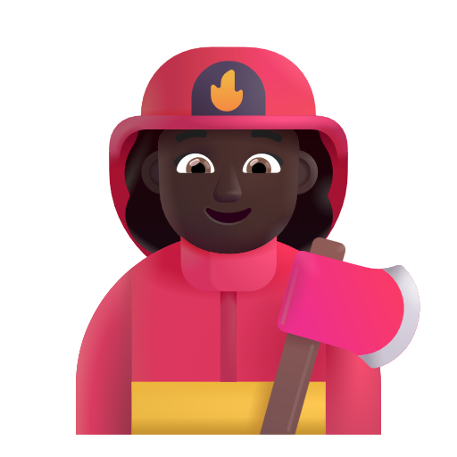 Woman Firefighter: Dark Skin Tone on Microsoft 3D