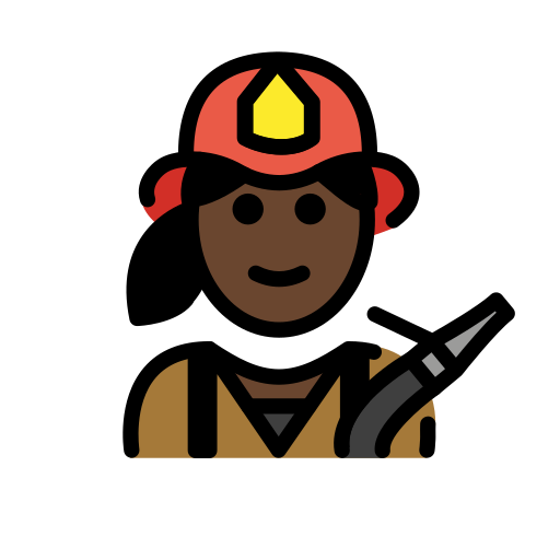 Woman Firefighter: Dark Skin Tone on OpenMoji