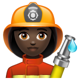 Woman Firefighter: Dark Skin Tone on WhatsApp