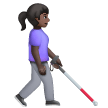 Woman With White Cane Facing Right: Dark Skin Tone on Samsung