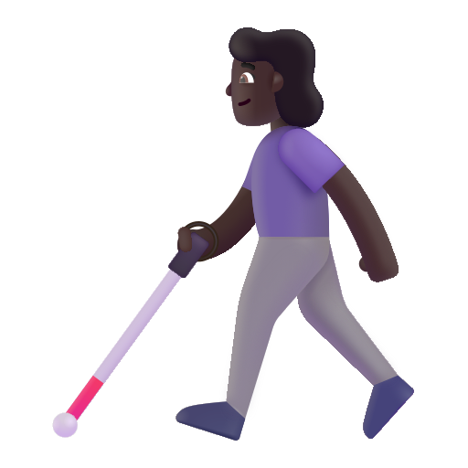 Woman With White Cane: Dark Skin Tone on Microsoft 3D