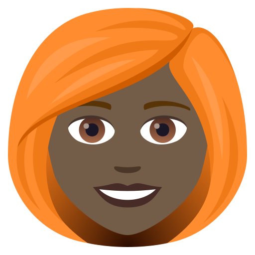 Woman: Red Hair: Dark Skin Tone on JoyPixels