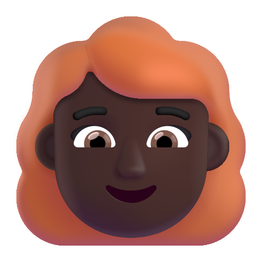 Woman: Red Hair: Dark Skin Tone on Microsoft 3D