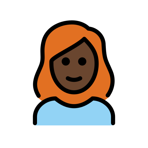 Woman: Red Hair: Dark Skin Tone on OpenMoji