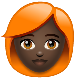Woman: Red Hair: Dark Skin Tone on WhatsApp
