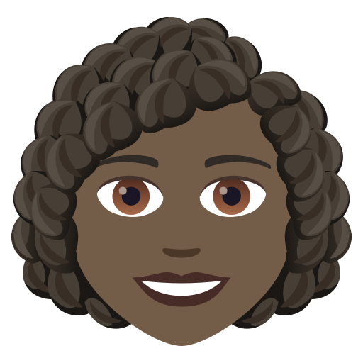 Woman: Curly Hair: Dark Skin Tone on JoyPixels