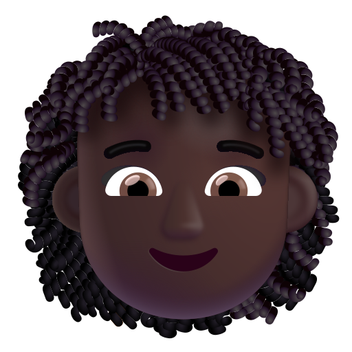 Woman: Curly Hair: Dark Skin Tone on Microsoft 3D