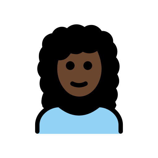 Woman: Curly Hair: Dark Skin Tone on OpenMoji
