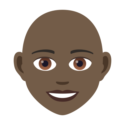 Woman: Bald: Dark Skin Tone on JoyPixels