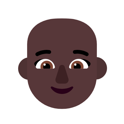 Woman: Bald: Dark Skin Tone on Microsoft Fluent