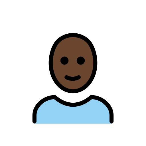 Woman: Bald: Dark Skin Tone on OpenMoji