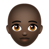 Woman: Bald: Dark Skin Tone on WhatsApp