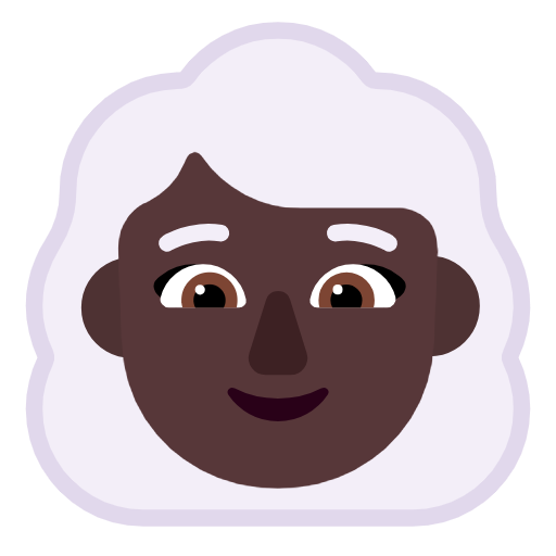Woman: White Hair: Dark Skin Tone on Microsoft Fluent