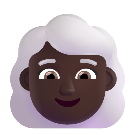 Woman: White Hair: Dark Skin Tone on Microsoft 3D