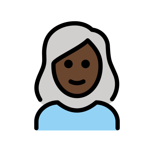 Woman: White Hair: Dark Skin Tone on OpenMoji