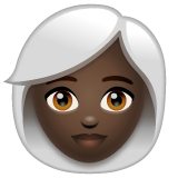 Woman: White Hair: Dark Skin Tone on WhatsApp