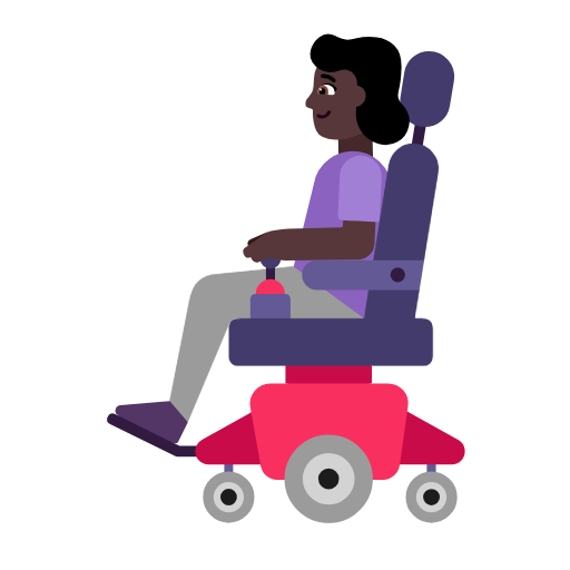 Woman In Motorized Wheelchair: Dark Skin Tone on Microsoft Fluent