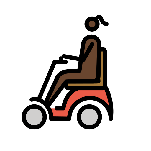 Woman In Motorized Wheelchair: Dark Skin Tone on OpenMoji