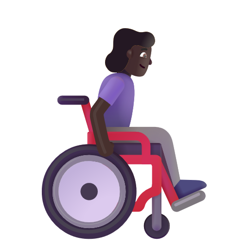Woman In Manual Wheelchair Facing Right: Dark Skin Tone on Microsoft 3D