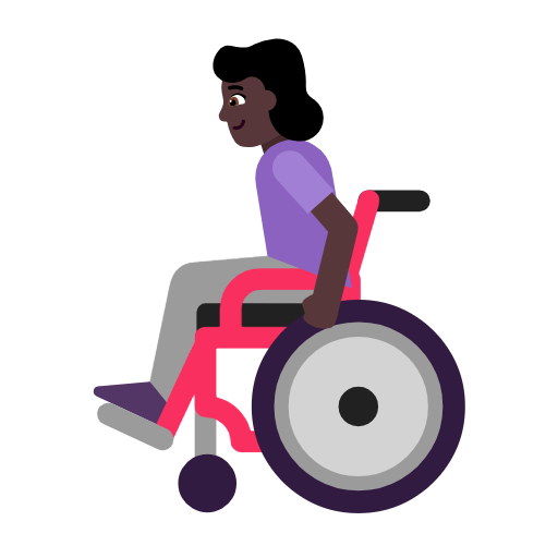 Woman In Manual Wheelchair: Dark Skin Tone on Microsoft Fluent