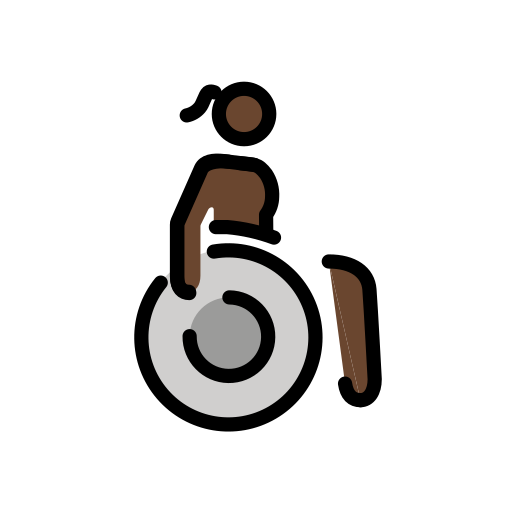Woman In Manual Wheelchair: Dark Skin Tone on OpenMoji