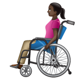 Woman In Manual Wheelchair: Dark Skin Tone on WhatsApp