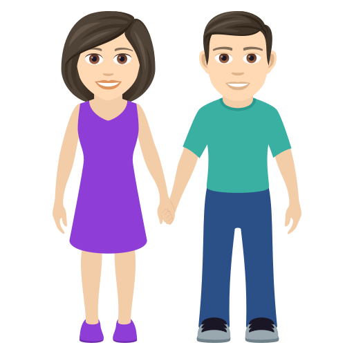Man And Woman Holding Hands: Light Skin Tone on JoyPixels