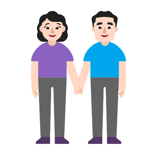 Man And Woman Holding Hands: Light Skin Tone on Microsoft Fluent