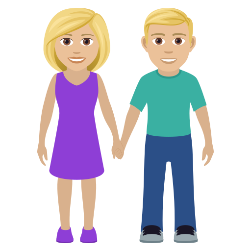 Man And Woman Holding Hands: Medium-Light Skin Tone on JoyPixels