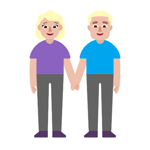Man And Woman Holding Hands: Medium-Light Skin Tone on Microsoft Fluent