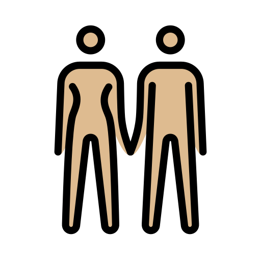 Man And Woman Holding Hands: Medium-Light Skin Tone on OpenMoji
