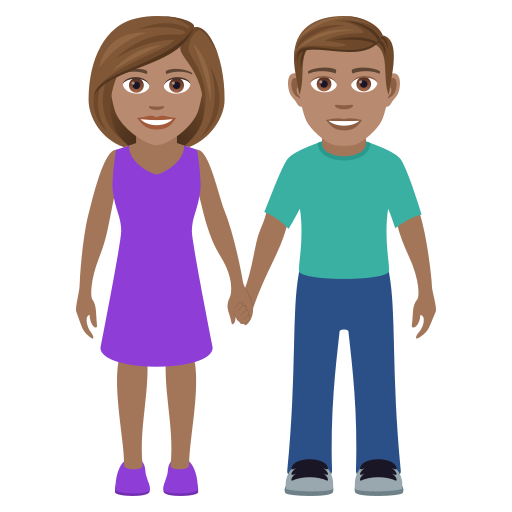 Man And Woman Holding Hands: Medium Skin Tone on JoyPixels