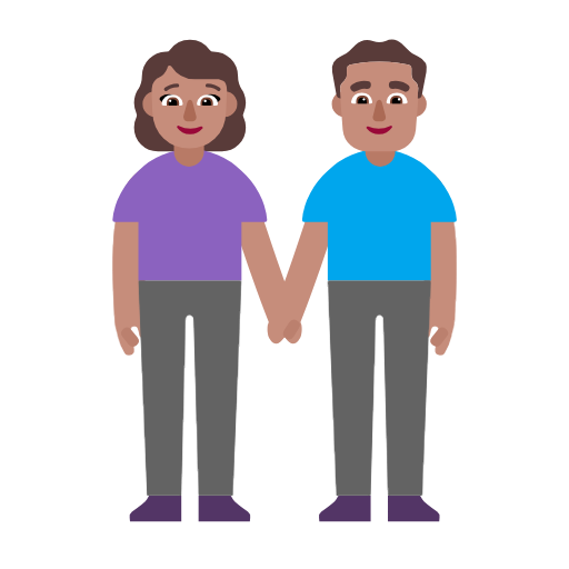 Man And Woman Holding Hands: Medium Skin Tone on Microsoft Fluent