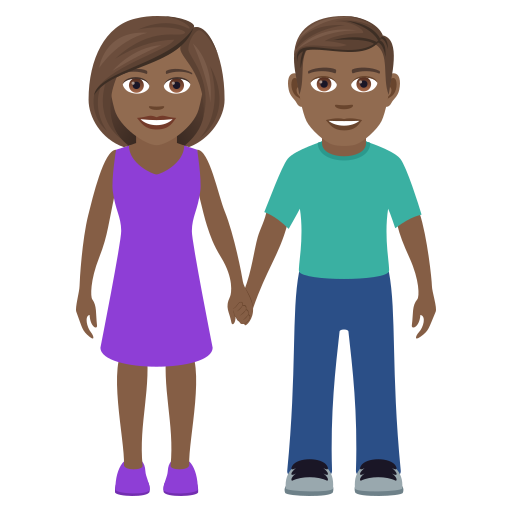Man And Woman Holding Hands: Medium-Dark Skin Tone on JoyPixels