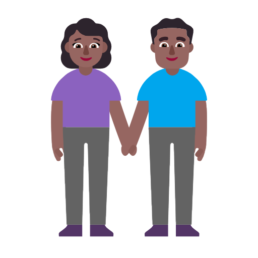 Man And Woman Holding Hands: Medium-Dark Skin Tone on Microsoft Fluent