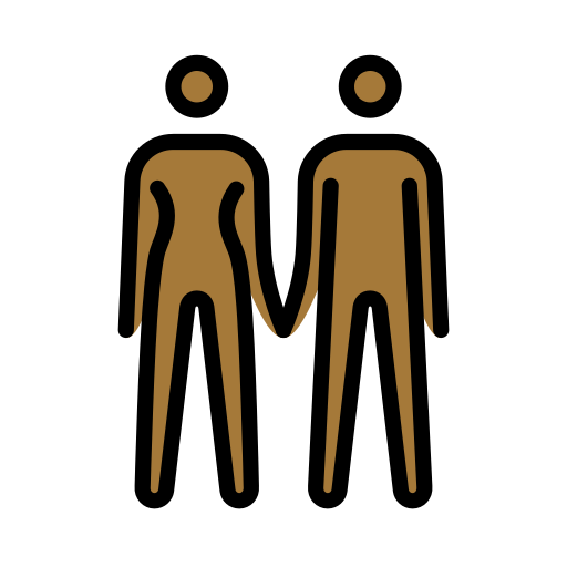 Man And Woman Holding Hands: Medium-Dark Skin Tone on OpenMoji