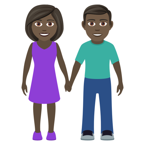 Man And Woman Holding Hands: Dark Skin Tone on JoyPixels