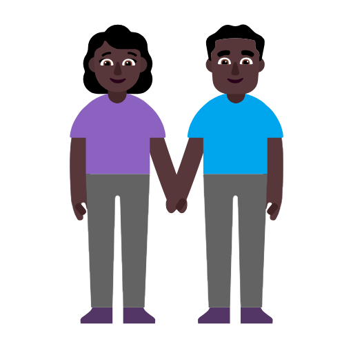 Man And Woman Holding Hands: Dark Skin Tone on Microsoft Fluent