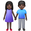 Man And Woman Holding Hands: Dark Skin Tone on Samsung