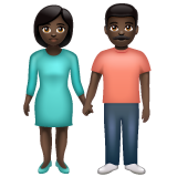 Man And Woman Holding Hands: Dark Skin Tone on WhatsApp