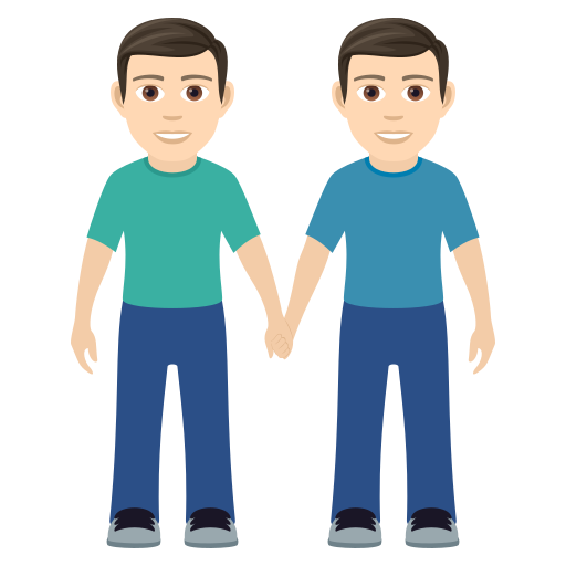 Two Men Holding Hands: Light Skin Tone on JoyPixels