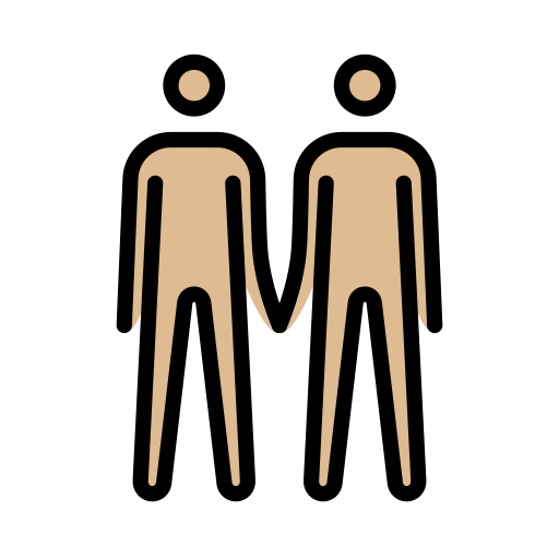 Two Men Holding Hands: Medium-Light Skin Tone on OpenMoji