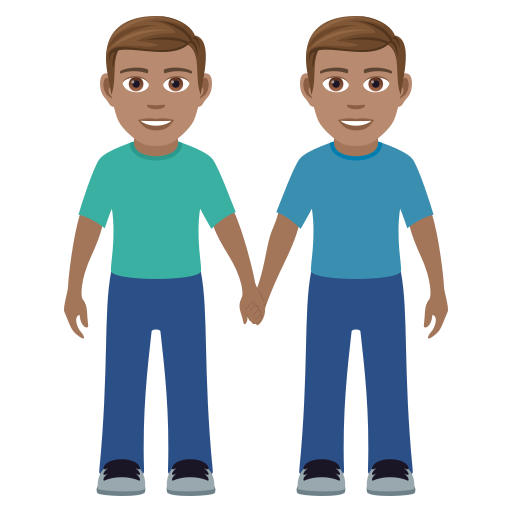 Two Men Holding Hands: Medium Skin Tone on JoyPixels